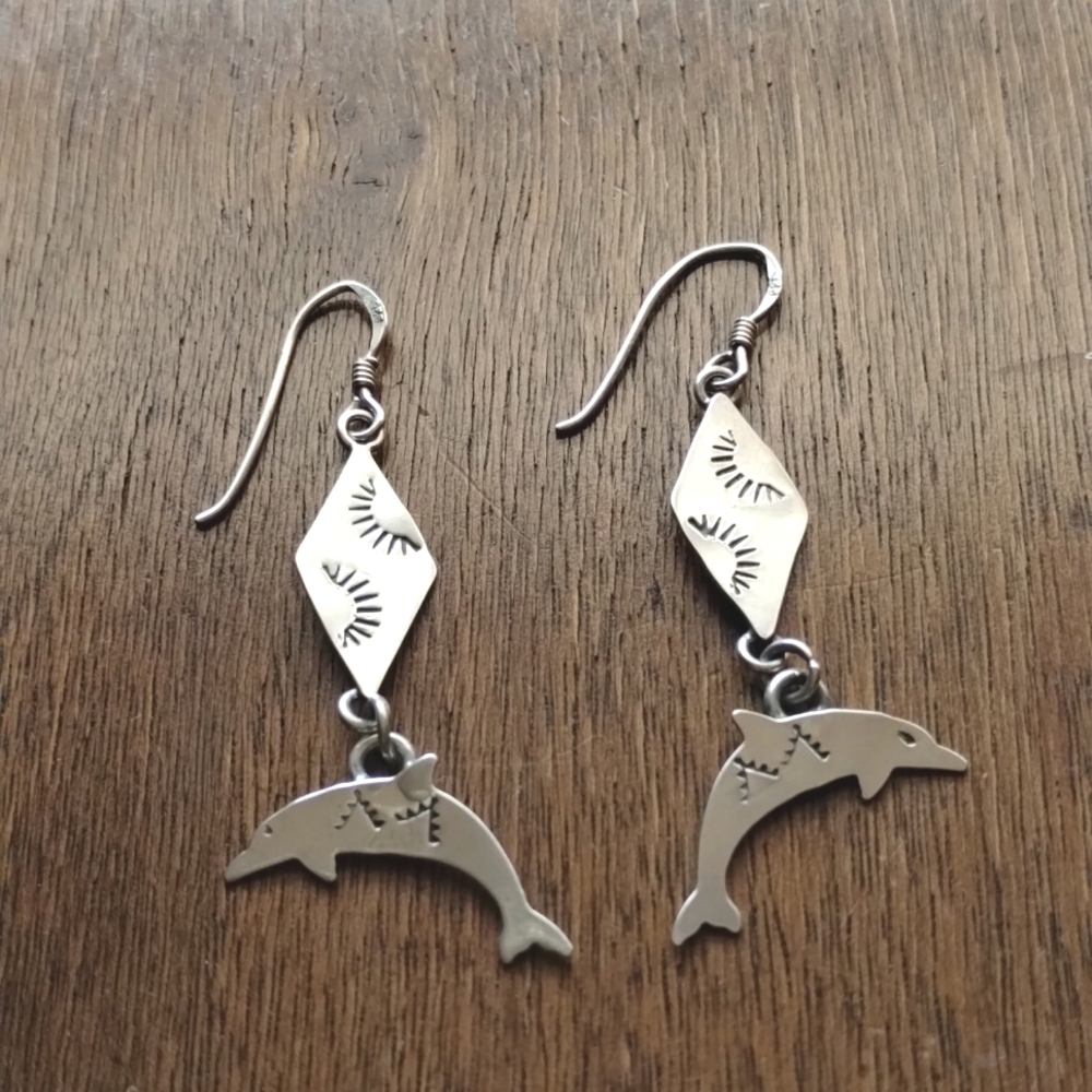 Sterling Dolphin Earrings